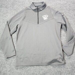 Nike Therma-FIT Hypervis Mens Large Fleece Lined Gray 1/2 Zip Cover-Up‎ 779803